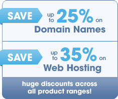 save on domain names and web hosting